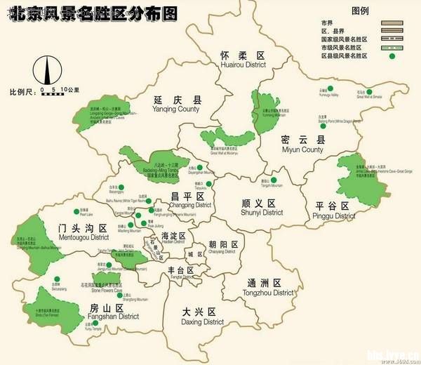 北京郊区旅游地图图片
